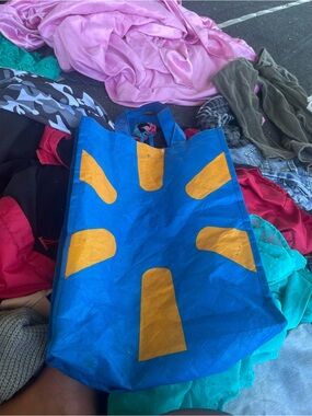 Walmart Blue and Yellow Reusable Travel Tote Bag